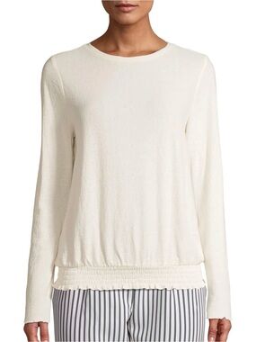 Time and Tru Cream Textured Knit Pullover